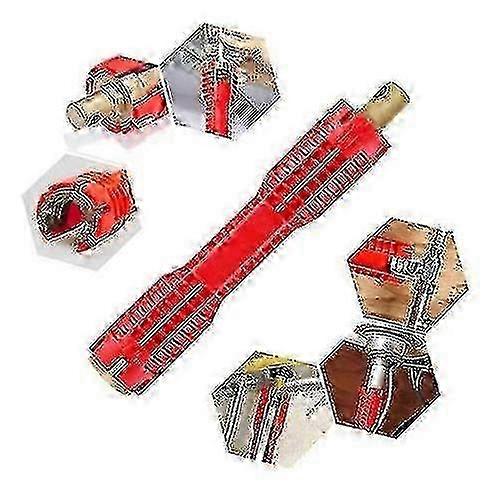 Multifunctional Plumbing Spanner 4 Points 6 Points Faucet Sink Spanner Bathroom Installation And Repair Tool Household Type (red) (1pc