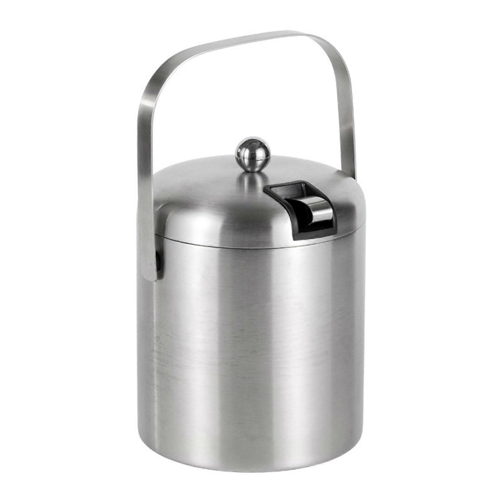 Insulated Ice Bucket with Lid and Tongs for Parties and Events, Small Drink Cooler Container