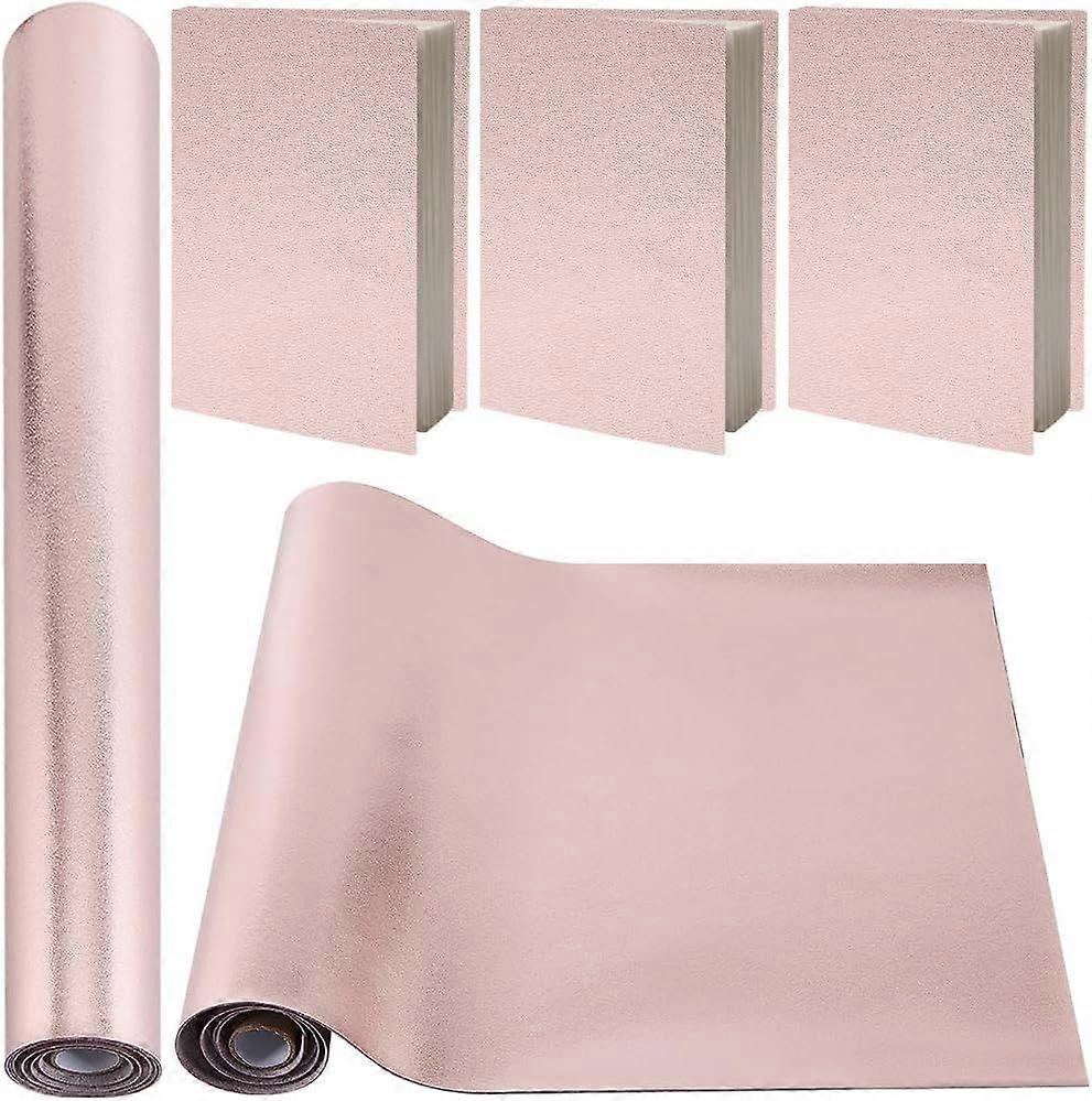 55 x 11.8 Inch PU Leather Book Cloth Flamingo Pink for A4-A8 Books Binding Smooth Leather Surface Coated Non-Woven Base Covering Protector Bookcover A