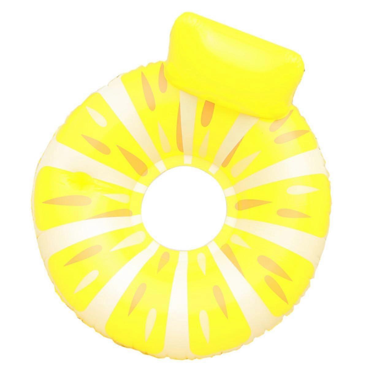 Inflatable Lemon Pool Float Swimming Ring for Adults with Mesh Hammock and EyeCatching Fruit Design