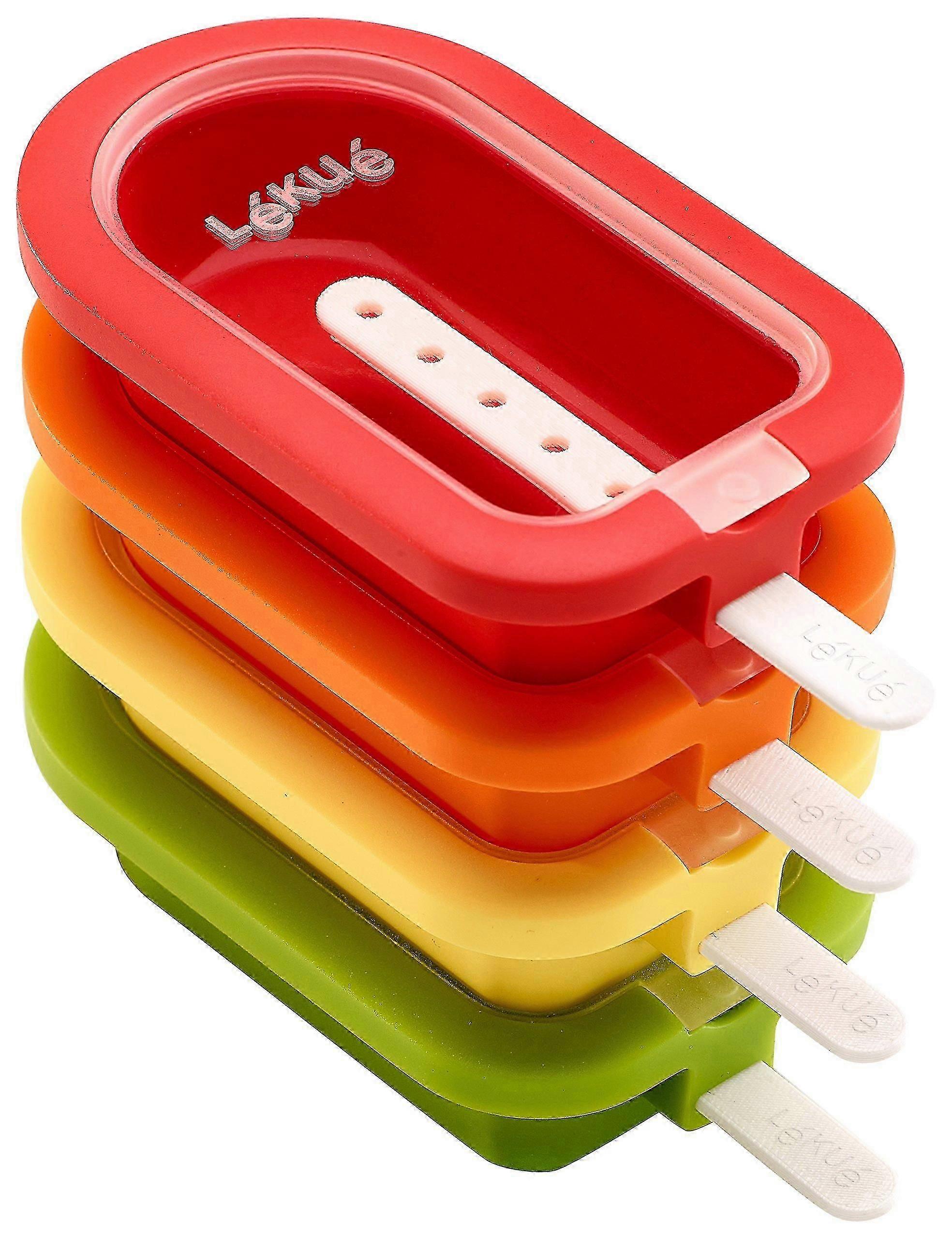 Mini-stapelbare Eiscremeformen Set mit 4 verschiedenfarbigen Silikon-Eiscremeformen