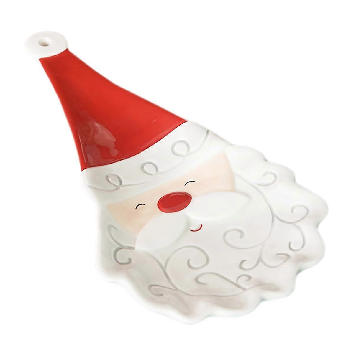 Santa Claus Porcelain Spoon Rest for Kitchen Utensils, Keeps Counters Clean, Easy to Wash