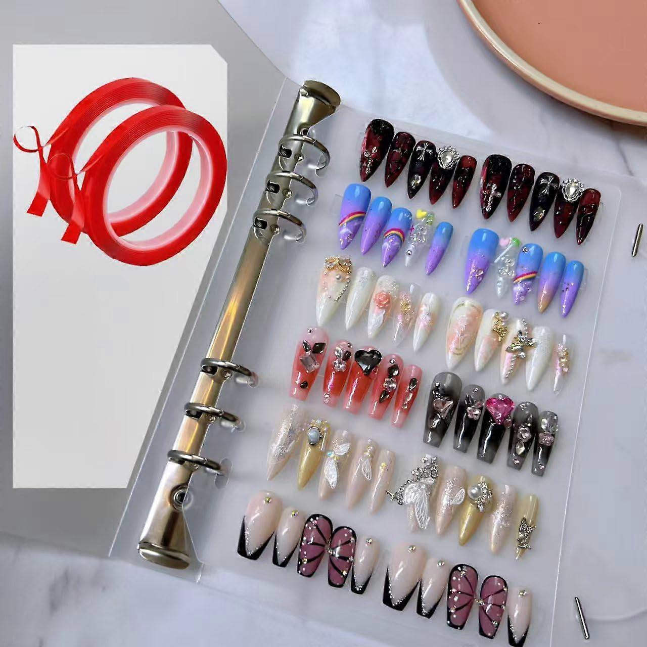 Press On Nail Storage Binder A5 with Clear Display Pages and Secure DoubleSided Adhesive