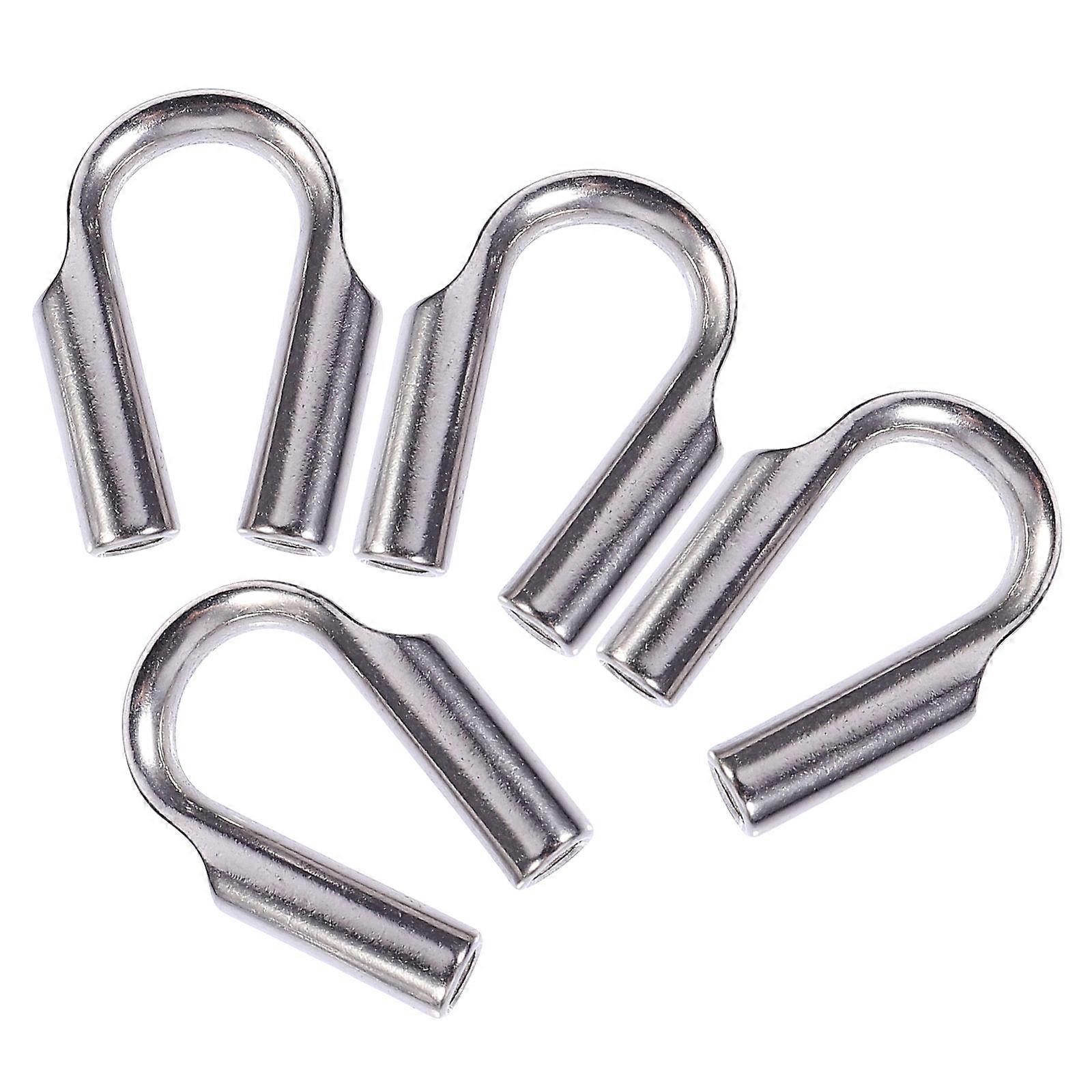 Wire Rope Thimbles Cable Fixing Workpiece for Rope 12Pcs Silver