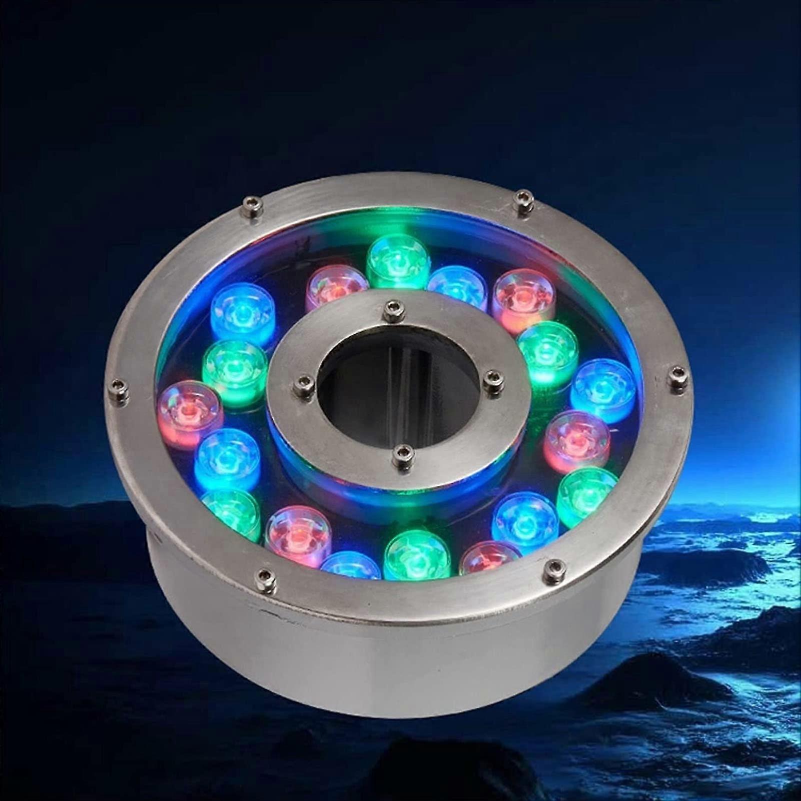 LED Underwater Fountain Light IP68 Waterproof 12V Stainless Steel Ring Pond Light for Garden