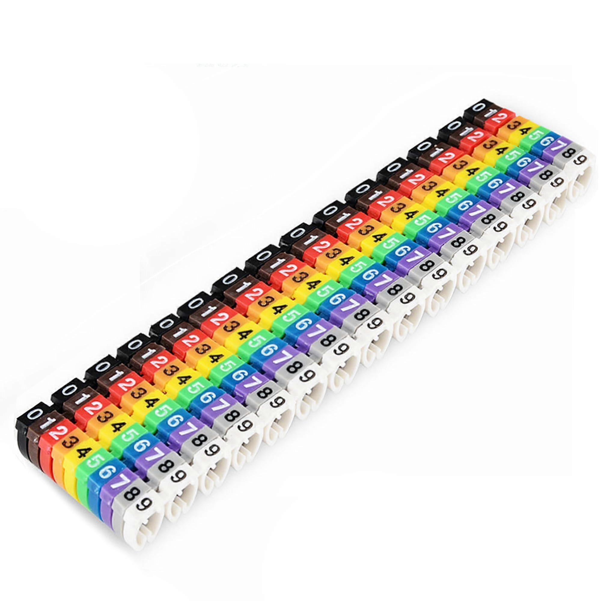 Cable Markers 1.5/2.5/4.0/6.0mm² Color Coded SnapOn Nylon for 27mm Wires 09 Numbered