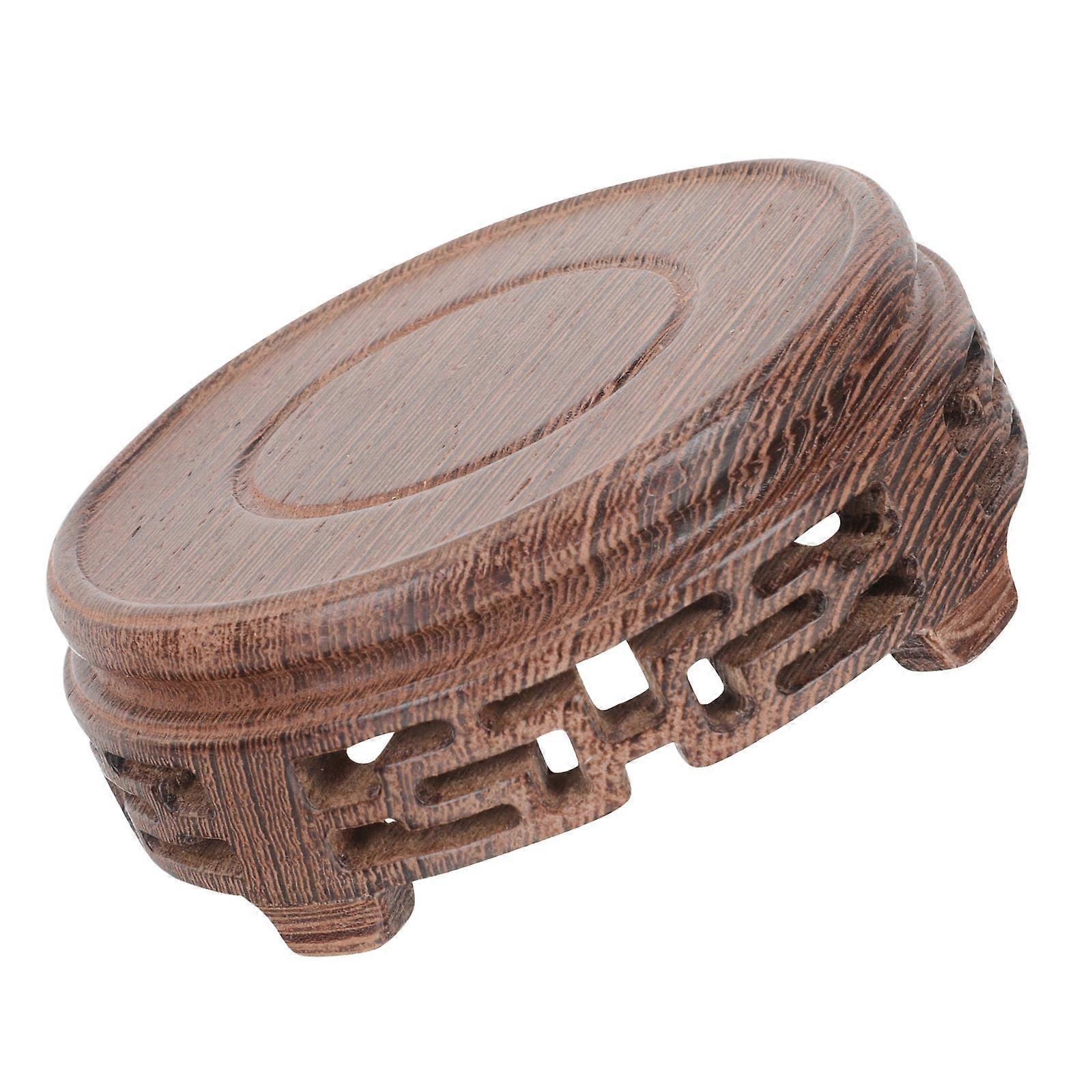 Oriental Wooden Riser Stand for Teapot Display with Vase Base