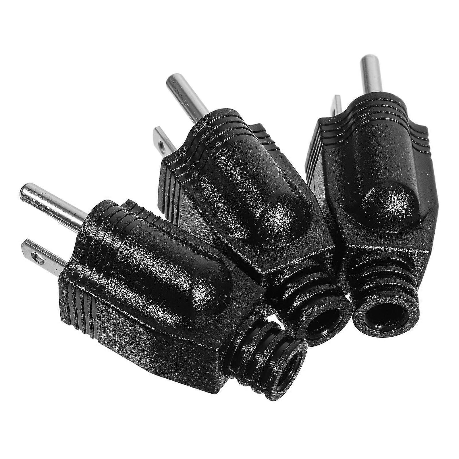 3pcs US Standard 3 Prong Plug Replacement for Extension Cord Ends, Flame Retardant ABS, Easy Install