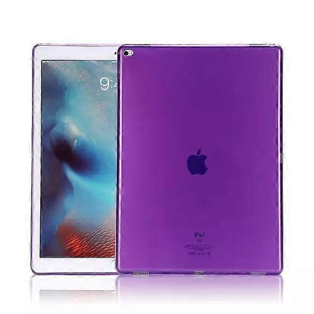 Capa elegante para iPad 2021 de 10,2 polegadas, transparente, roxa, de silicone macio e resistente à água.