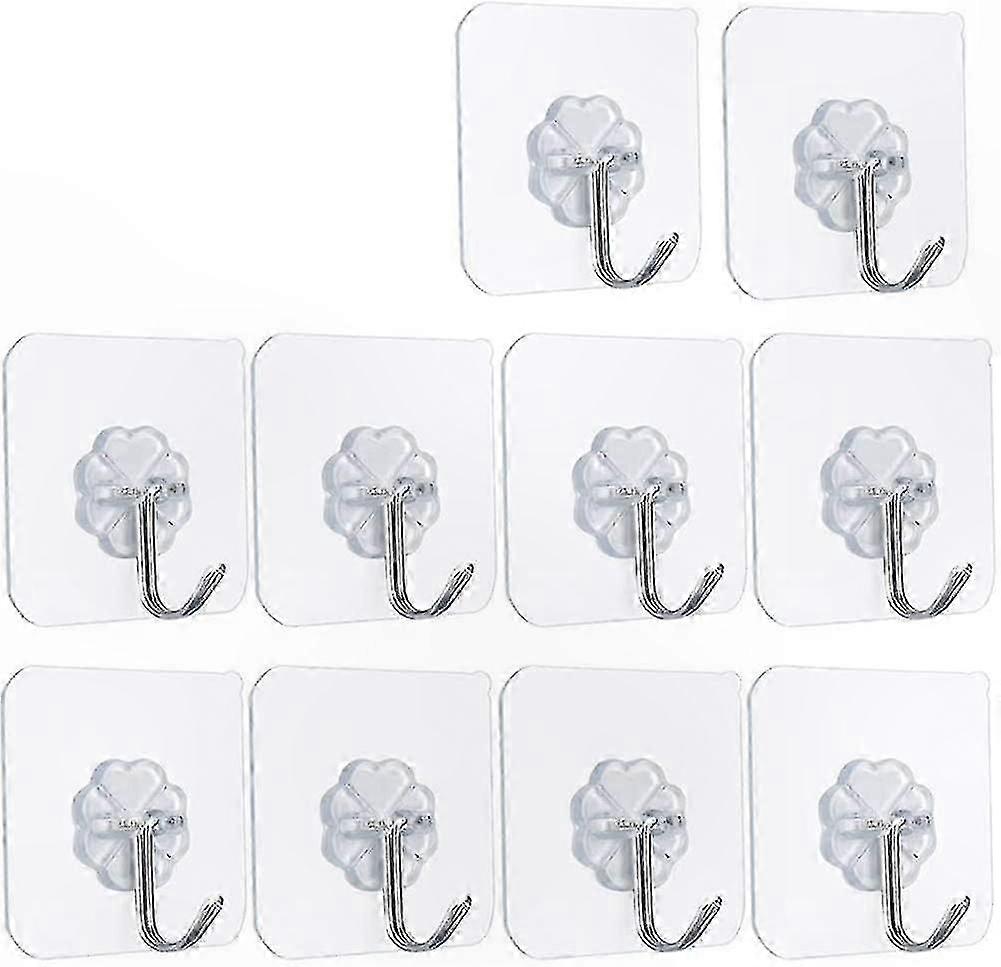 Self-Adhesive Hooks for Kitchen, Bathroom, Closet Organization, 10-Pack