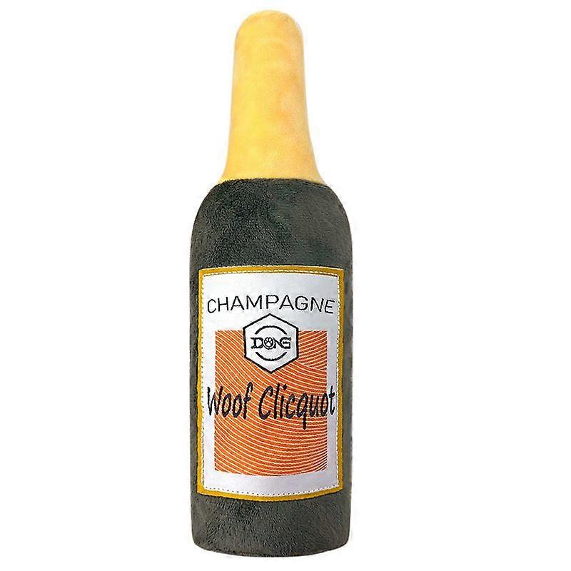 Plush Squeaky Dog Toy - Wine Bottle Shape Interactive Chew Toy for Small/Medium/Large Dogs, Stuffed Funny Dog Toys, Ideal for Indoor Home Play & Outdo