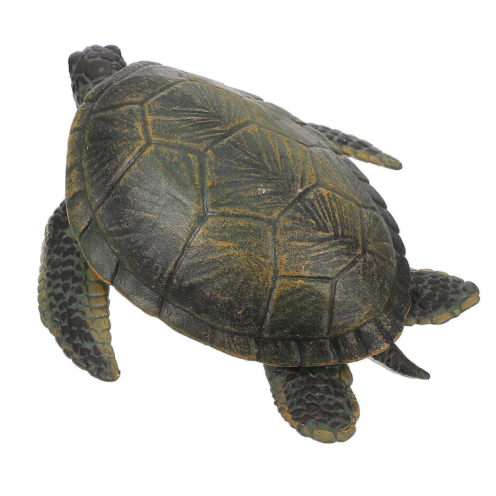 Animal Model Decor Turtle Toy for Playing Use with 2Pcs Simulation Figures