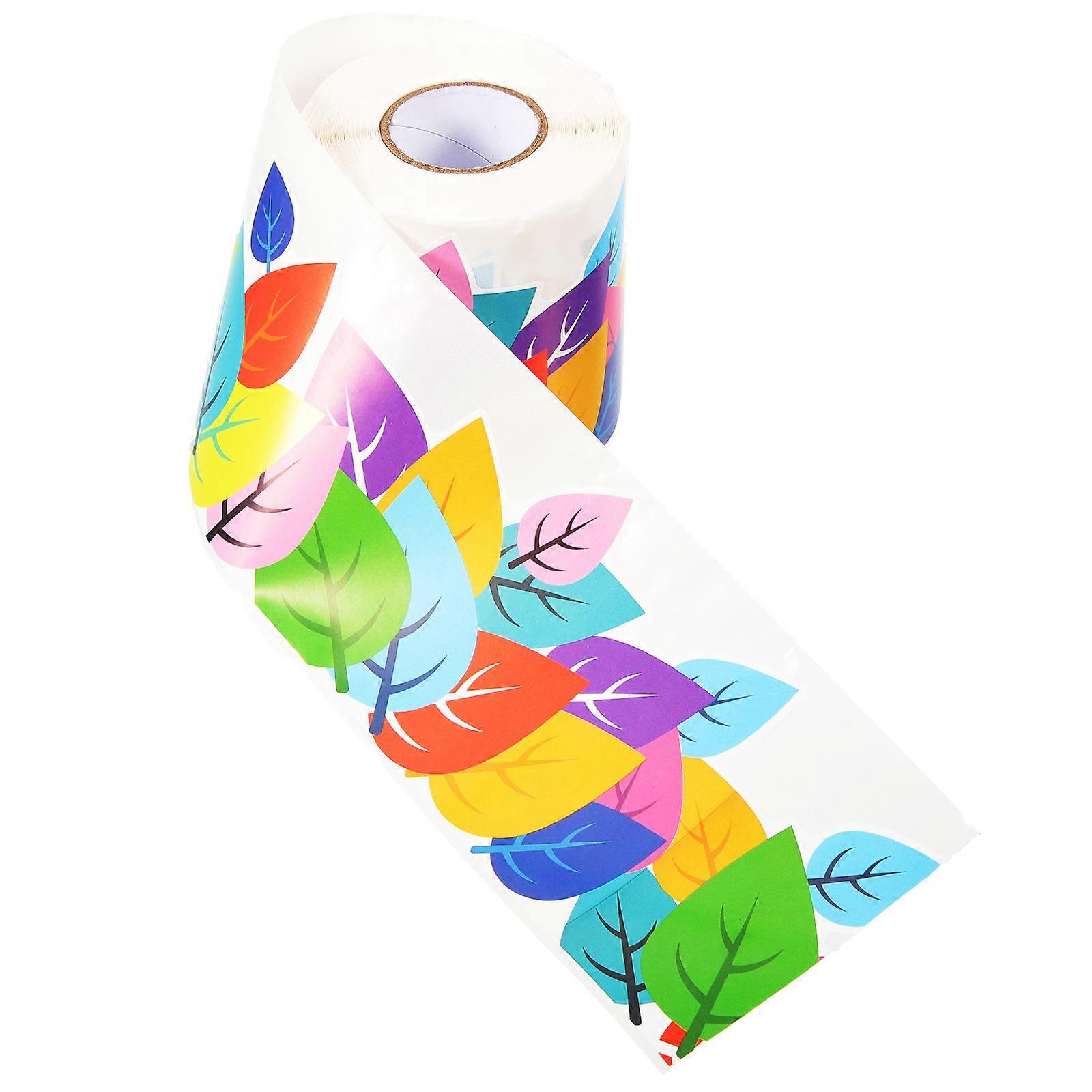Bulletin Board Decoration Stickers Leaf Pattern Border Trims Multi Color Rectangular Classroom Use 1 Roll