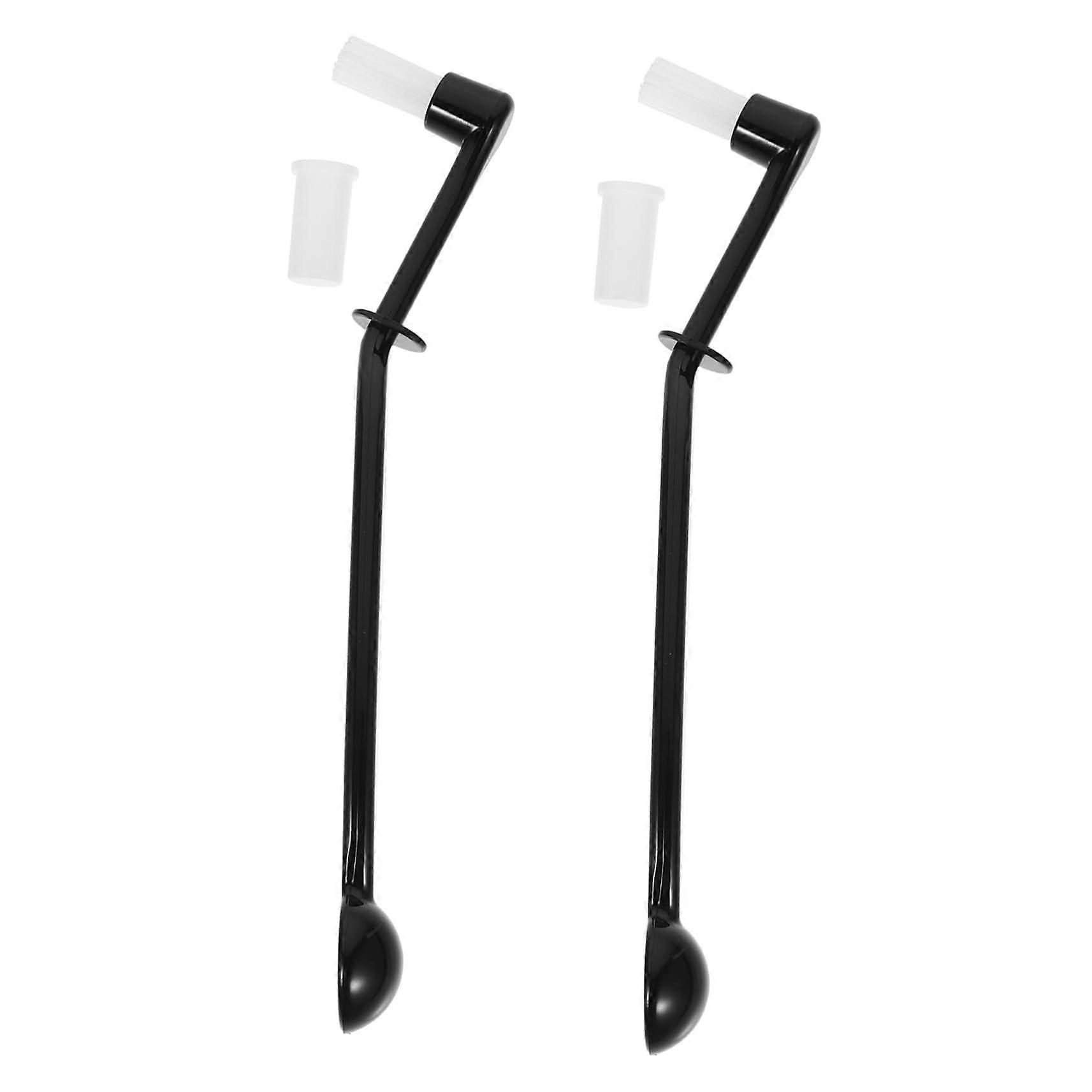 Coffee Machine Cleaning Brush with Spoon, Heat Resistant Nylon Espresso Group Head Tool, 2pcs
