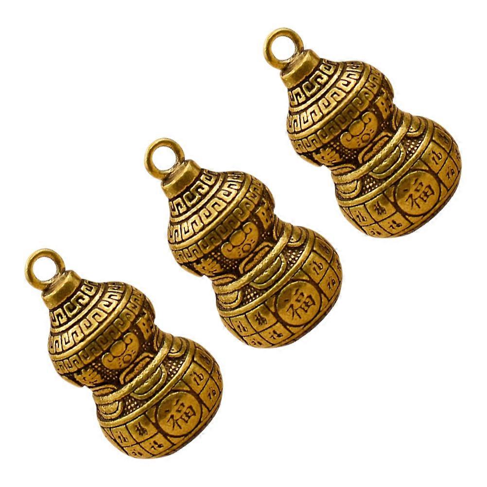 Decorative Brass Keychain Pendant with Creative Design 3Pcs
