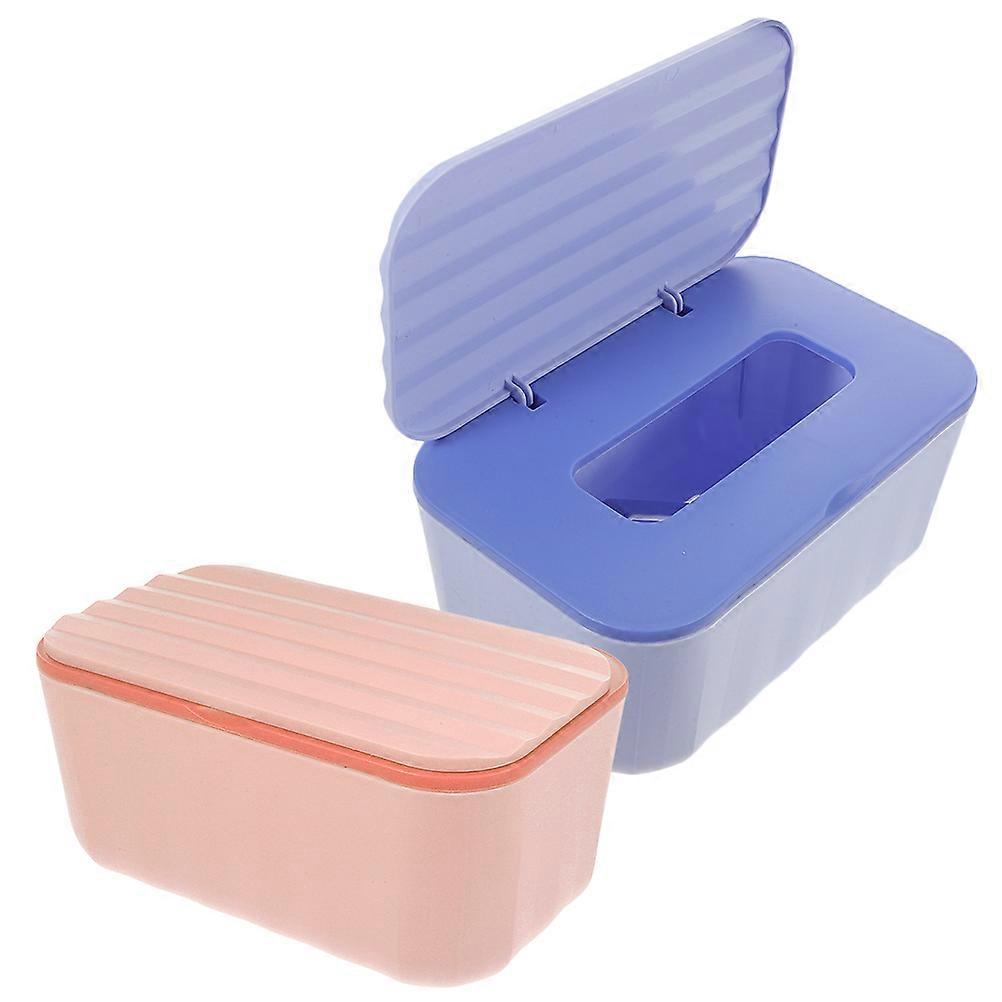 Refillable Wipes Container Plastic Paper Tissue Box Use 2Pcs