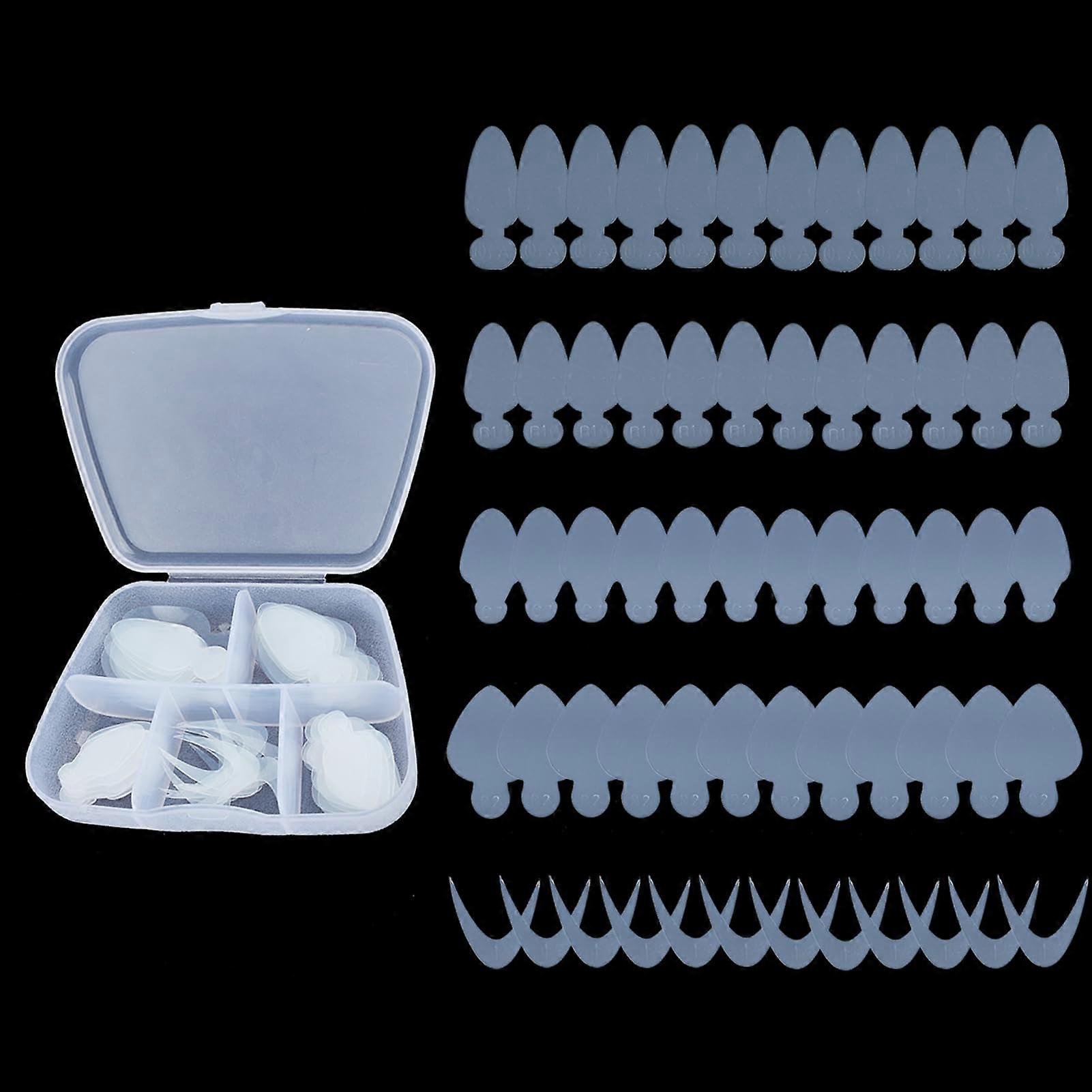 French Nail Forms Silicone Mold Pads, Reusable MultiShape Tips for Gel Extensions with Storage Box
