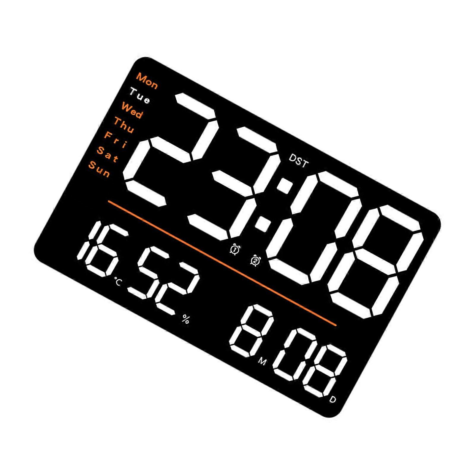 LED Large Screen Digital Alarm Clock with Temperature Display Brightness Adjustment Count Down Timer for Living Room Multicolor