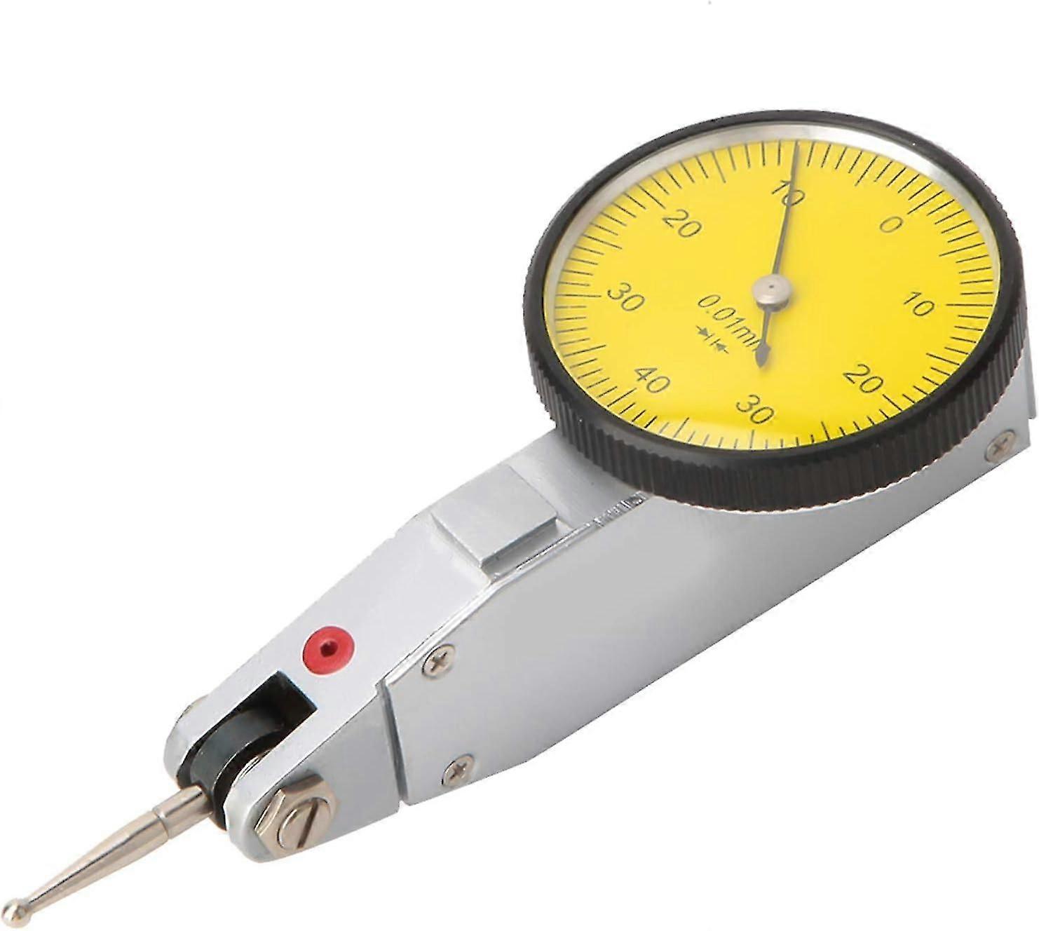 Professional Dial Indicator with 0-0.8mm Range and 0.01mm Precision, Includes Storage Box -LL