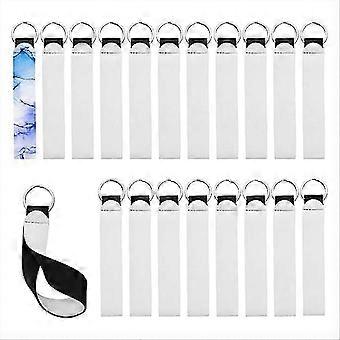 Pack of 20 Empty Key Fob Sublimation Blanks Neoprene Key Ring Blanks Sublimation Bracelet Pendant Bl