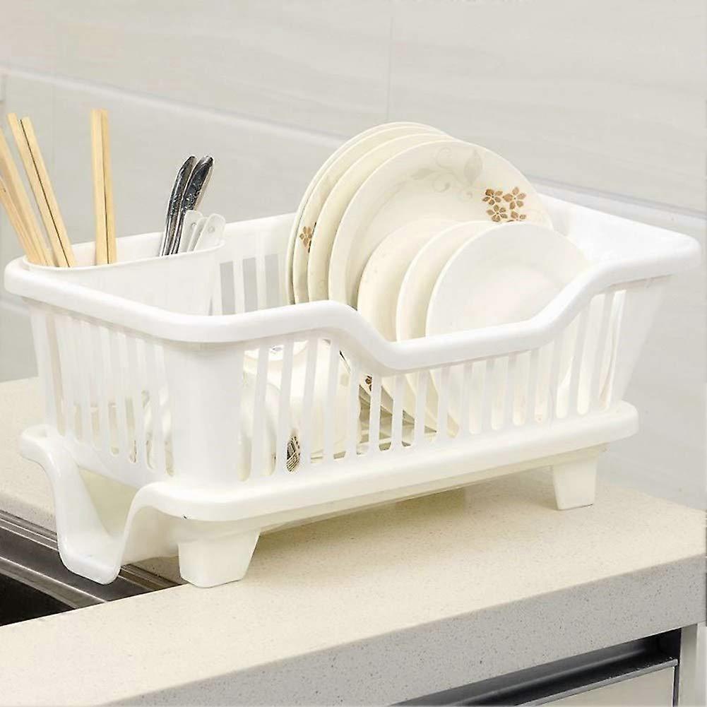 Large Capacity Dish Drying Rack with Drainboard and Utensil Holder for Kitchen Counter