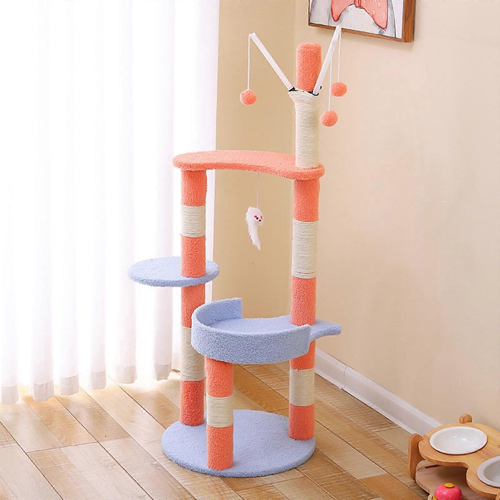Cat Tree Tower with Scratching Post, Stable Base, AntiTip Kit, Indoor MultiLevel for Large Cats