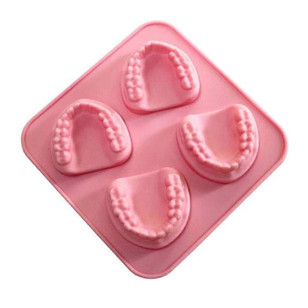 Denture Ice Cube Mold Silicone Tray, Funny Teeth Shape for Drinks and Prank Gift Ideas
