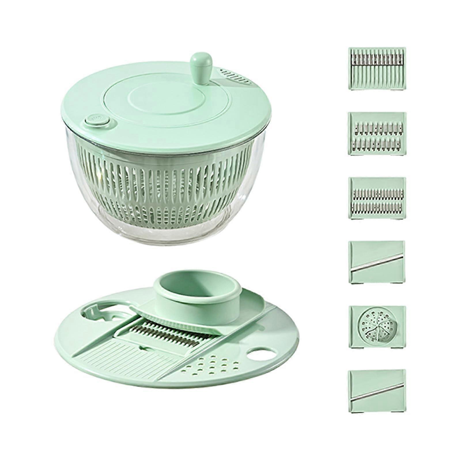 304 Stainless Steel Double Layer Salad Spinner for Efficient Vegetable and Fruit Drying Green