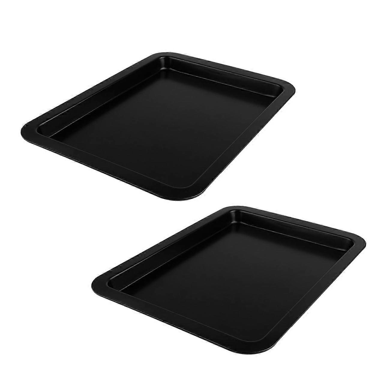 2Pcs Non Stick Rectangular Baking Pan for Cake Pizza Bread, Even Heat, Easy Clean,  Temp Resistant