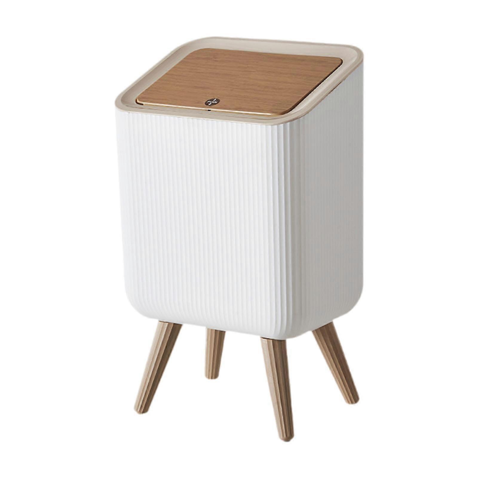 OdorHiding Press Type Trash Can for Home, Compact SpaceSaving Waste Bin with Concealed Bag