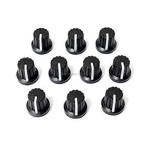 10 Pcs 6mm Shaft Threaded Knurled Potentiometer Knobs Caps for Replacement Volume Control