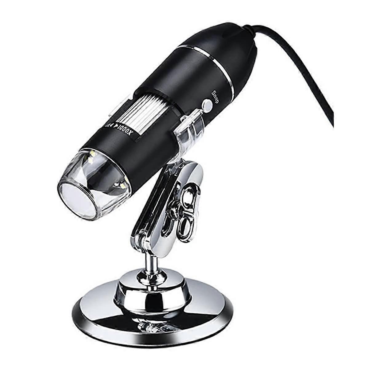 USB Digital Microscope 1000X with LED Lights and 360° Rotating Stand for  Resolution Imaging