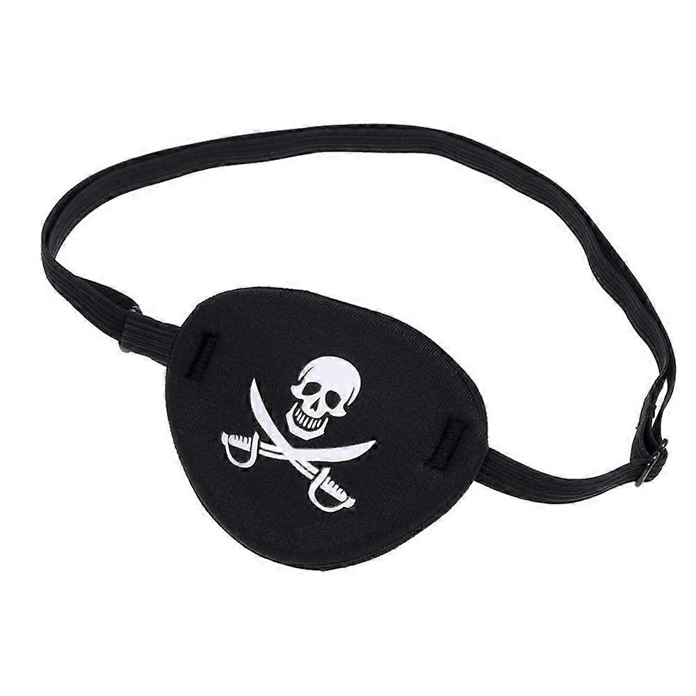 Pirate Eye Patch with Adjustable Strap and Soft Padding for Adults Halloween Costume Black
