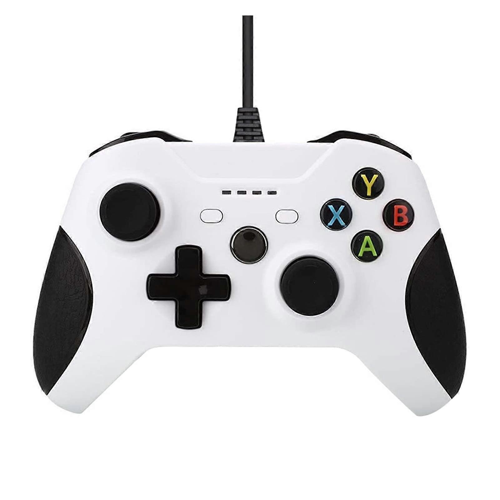 Wired USB Controller with Dual Motor Vibration for Xbox One and PC Windows 7/8/10  White