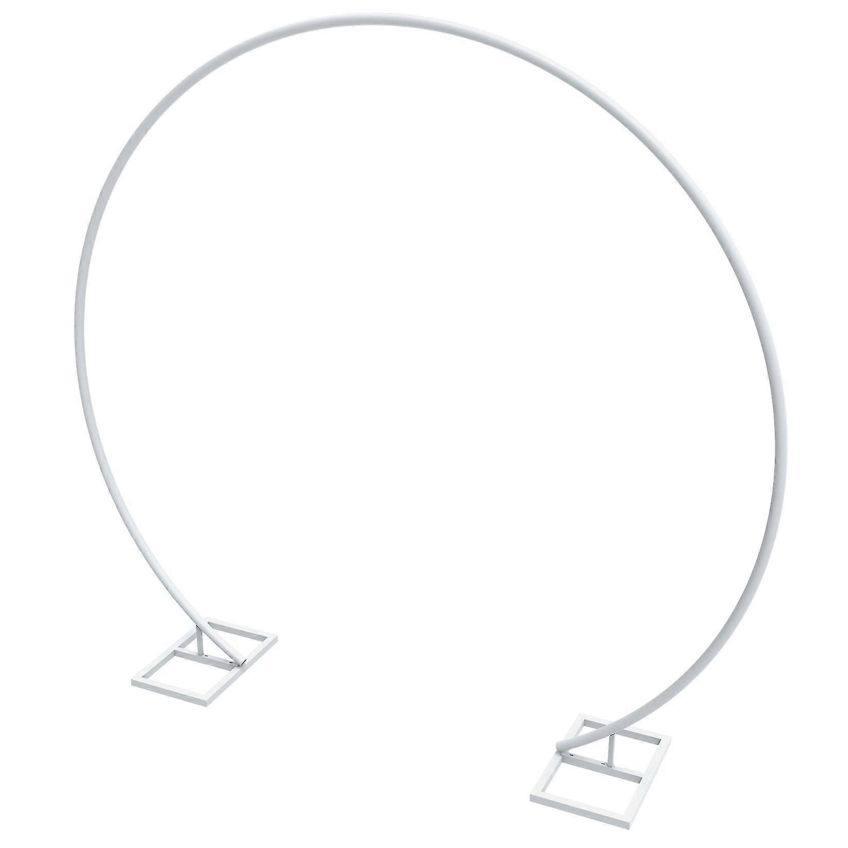 XXL Rotondo Metallo Arco di Nozze Telaio Giardino Arbor Fiori Palloncino Fondale Stand Bianco 2.4m Single Circle Arch