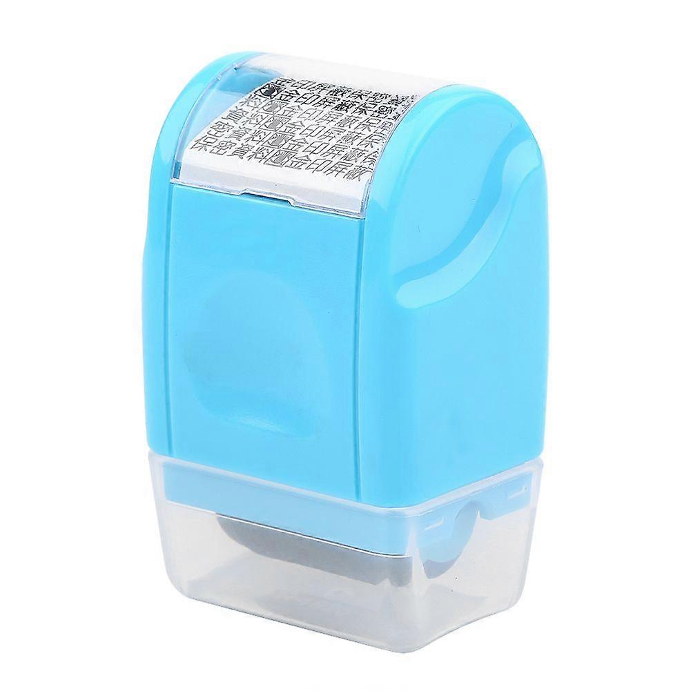 Self-Inking Roller Piece for Office, Identity Protection Stamp, Messy Code Security Tool, Blue