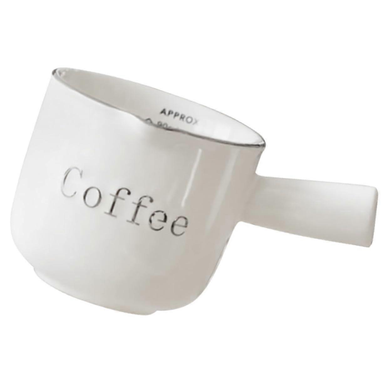 Ceramic Creamer Pitcher for Coffee with Comfortable Handle Grip, MultiUse Porcelain Milk Jug