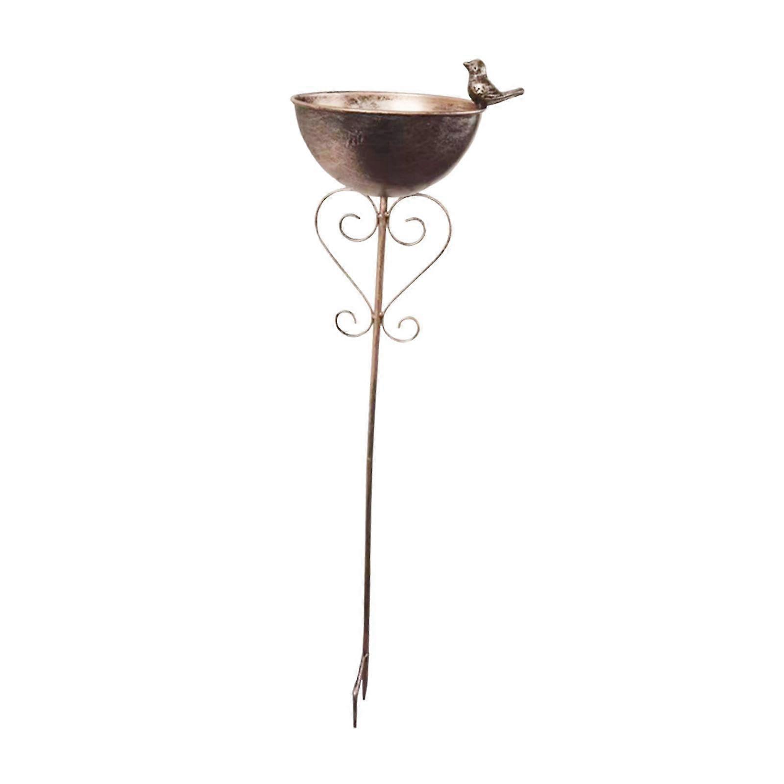 Bird Bath and Feeder Combo with Stand, Durable Iron, Stable Forked Base for Garden Yard Decor
