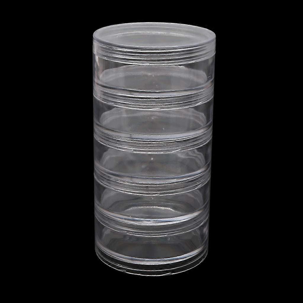 Stackable Storage Jars with Screw Lids, Clear Plastic Containers for Jewelry Beads and Small Items