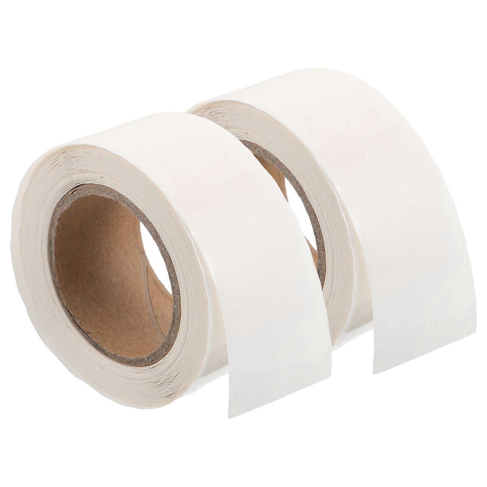 2 Rolls Blank Round Stickers: White Coding Tag Labels Dot Labels Adhesive Packaging Seals For Marking Coding And Labeling Various Items
