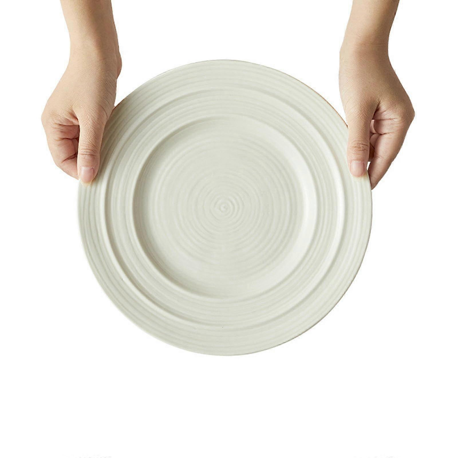 Ceramic Dinner Plate 10 Inch Chinese Style Solid Color Microwave Dishwasher Safe Scratch Resistant