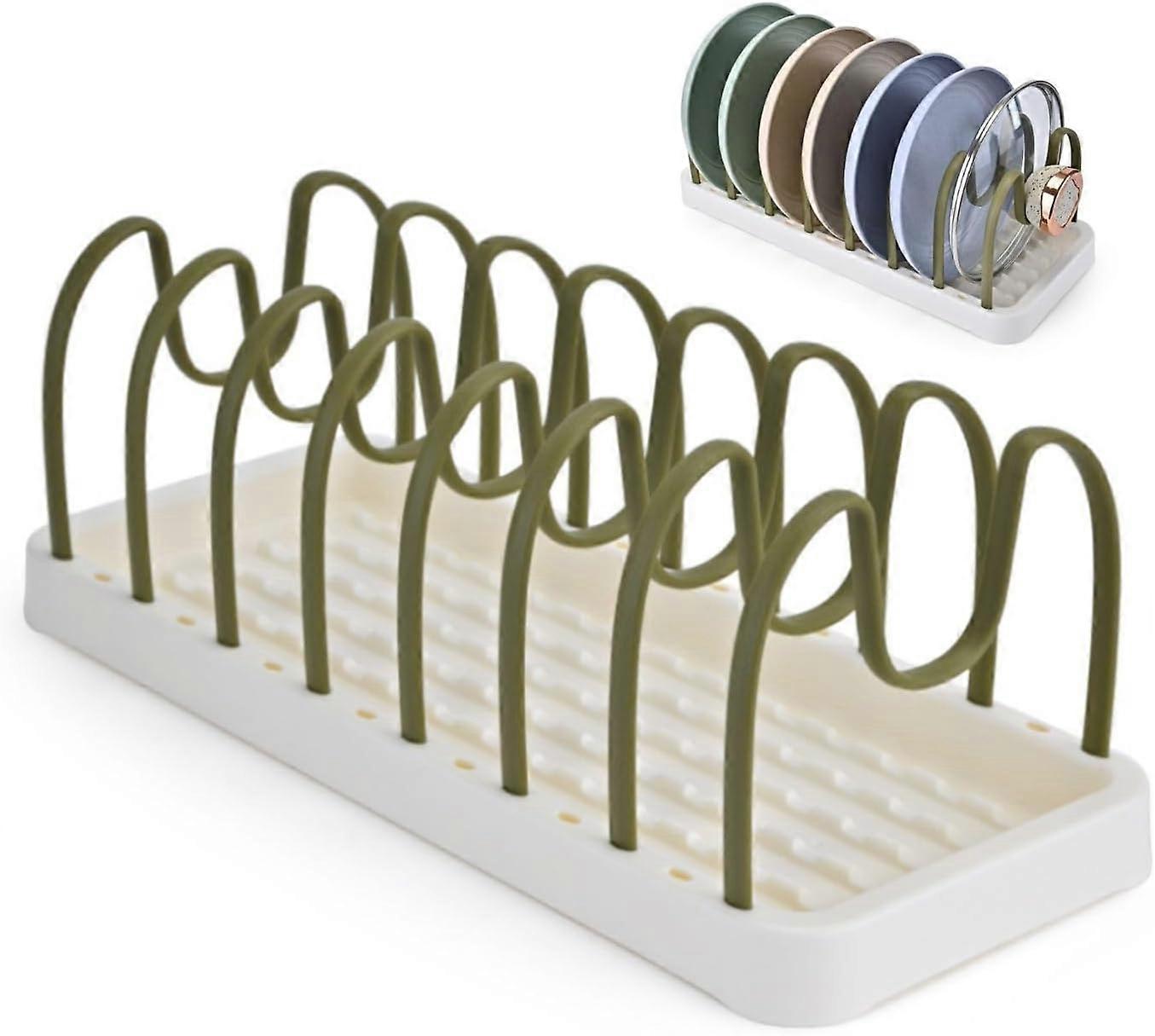 Drawer-type pot storage rack with adjustable pot lids