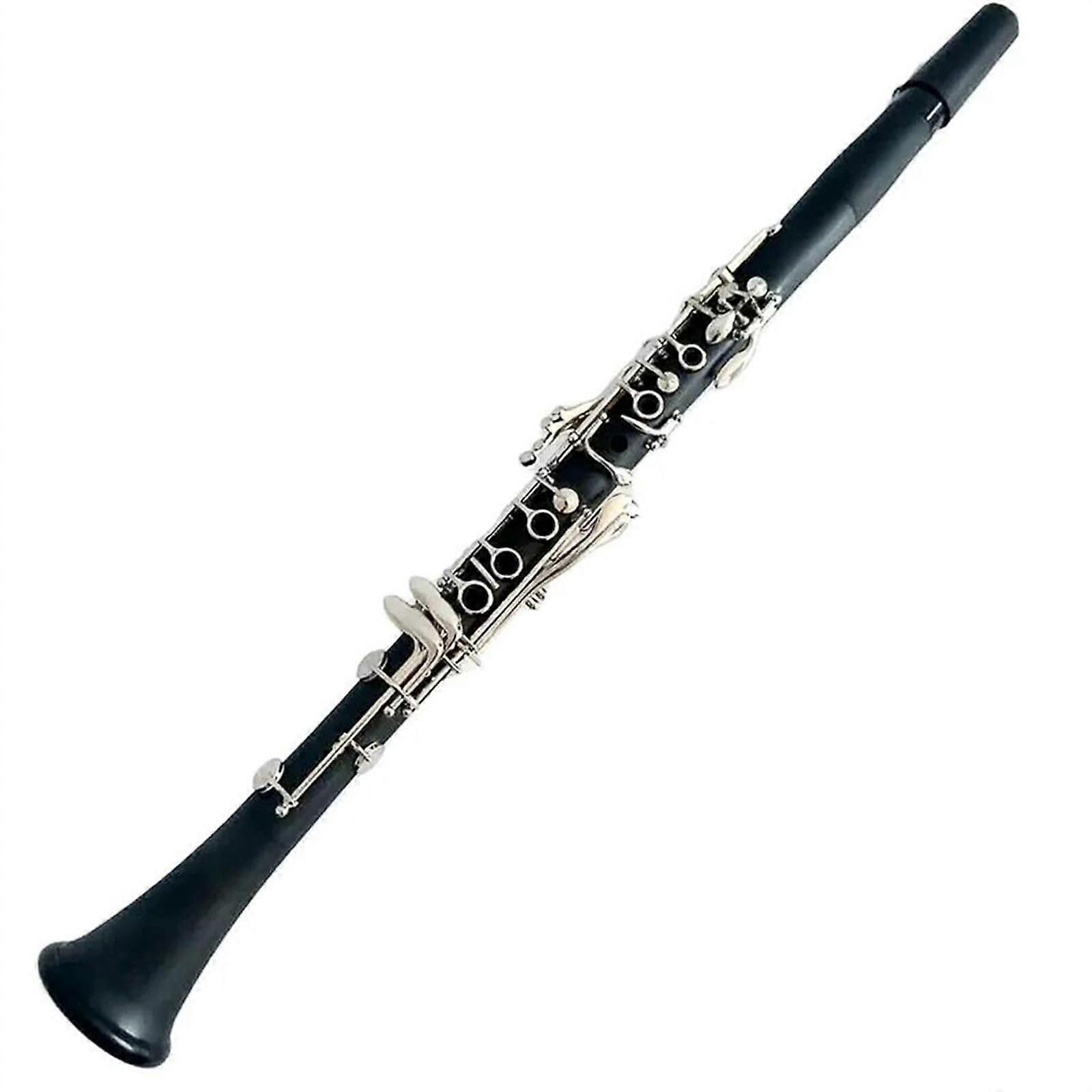 Professional Bb Bakelite Clarinet with Durable Copper Keys Clear Tone and Carrying Case