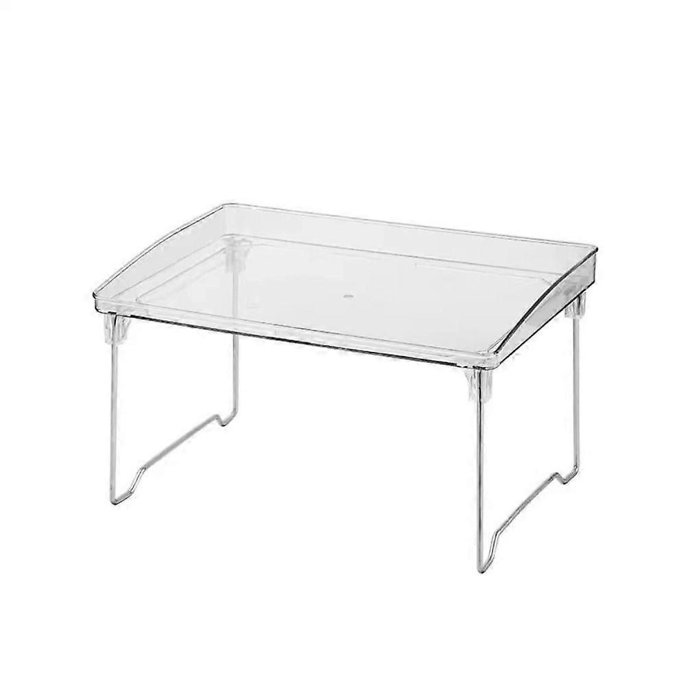 Space Saving Stackable Cabinet Organizer Shelf Transparent Acrylic Desktop Storage Shelf Foldable Countertop Organizers Kitchen