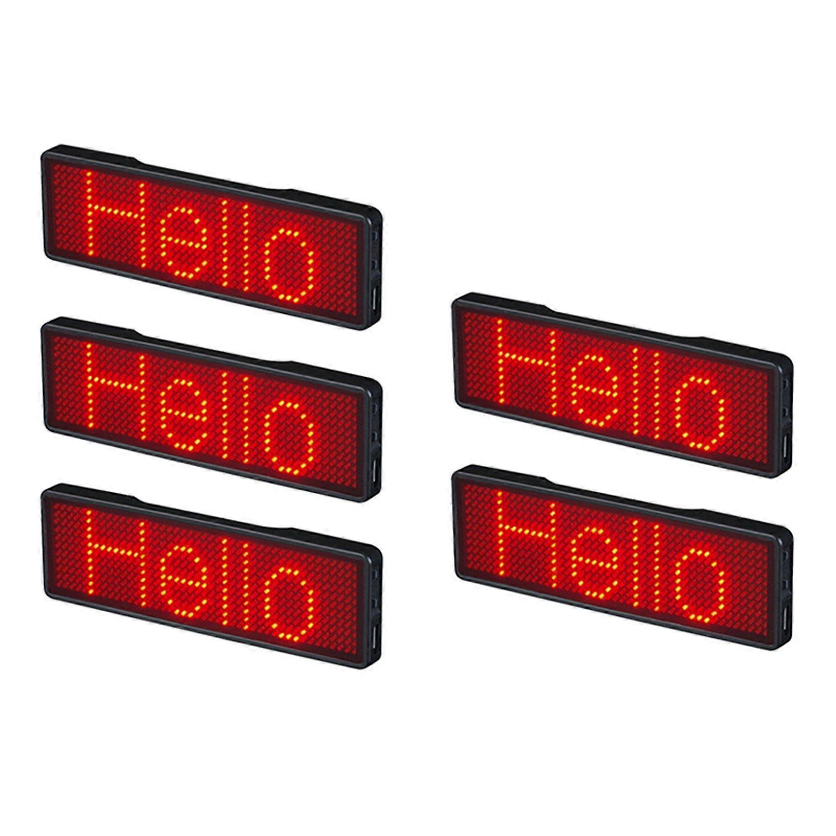 5X Bluetooth LED Name Badge Rechargeable Light Sign DIY Programmable Scrolling Message Board Display LED,Type 2