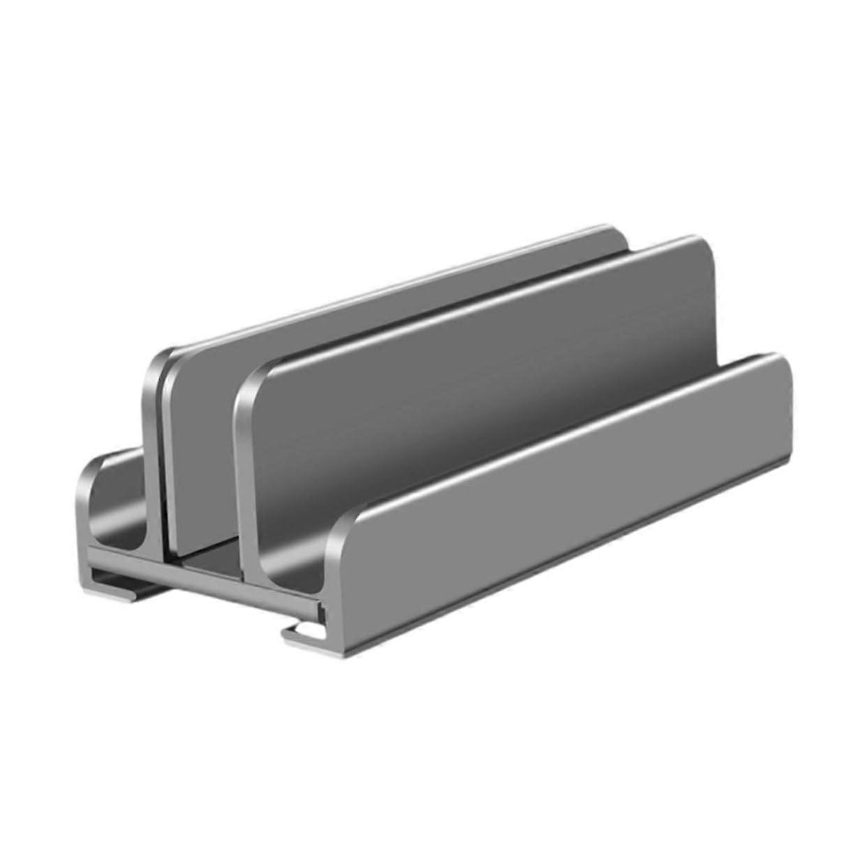 Vertical Laptop Stand Adjustable Aluminum Dock with Phone Slots SpaceSaving MultiDevice Holder