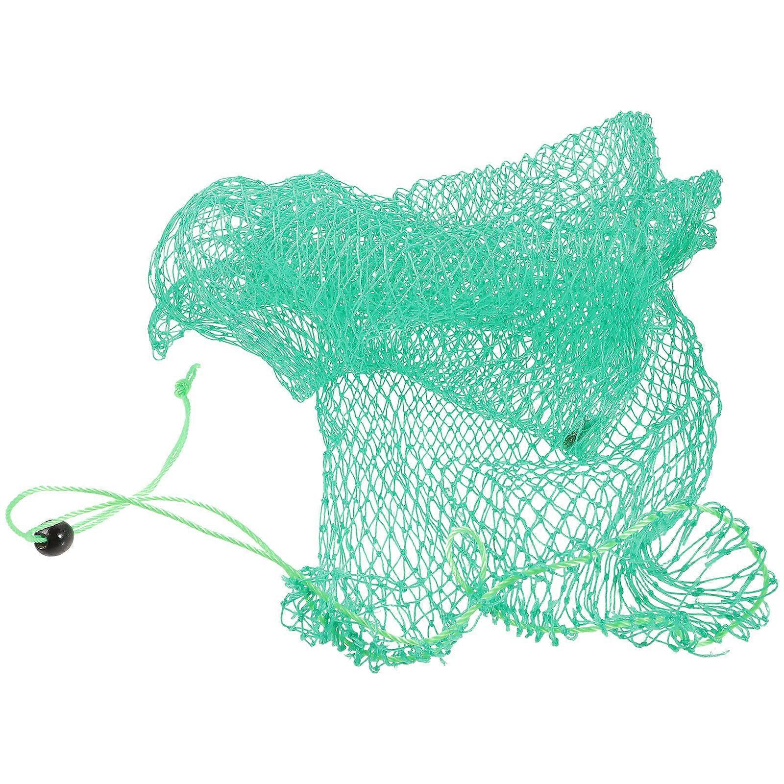Green Nylon Fishing Net for Catching Fish with Drawstring Bag