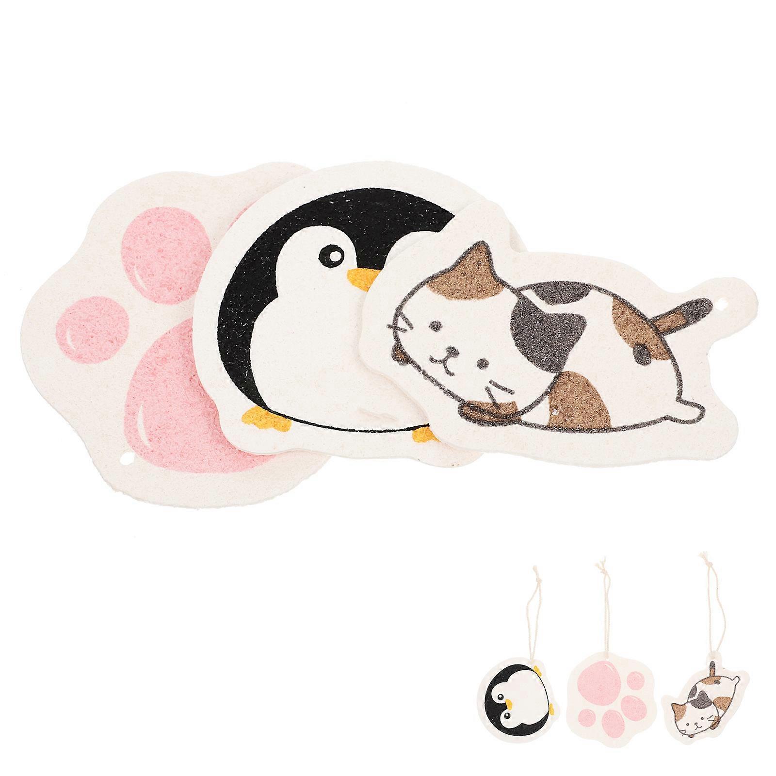 Cleaning Brush Assorted Color Sponge for Kitchen Pot Scrubbing 3Pcs