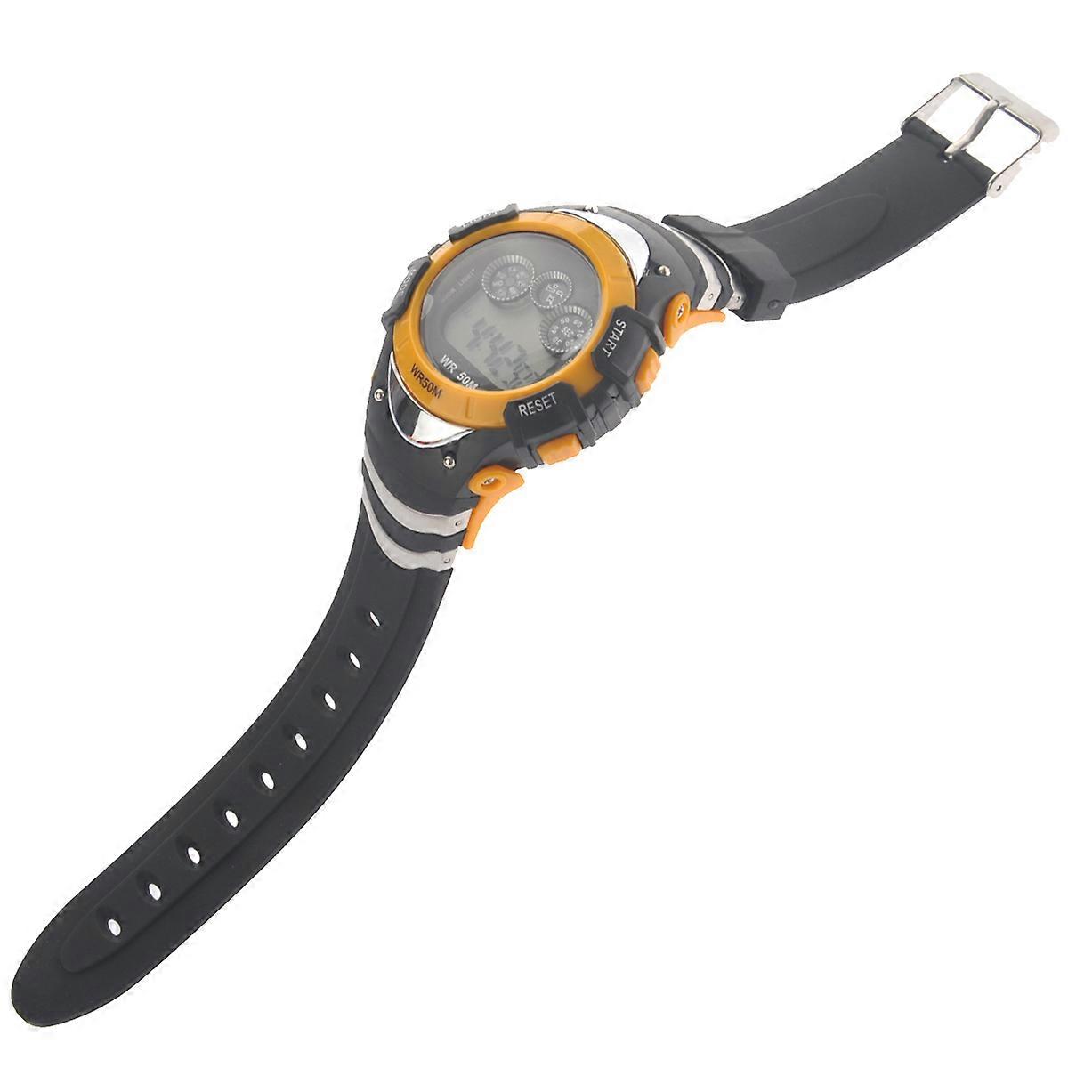 Yellow Waterproof Watch Alike A5106 for Students with Date Function