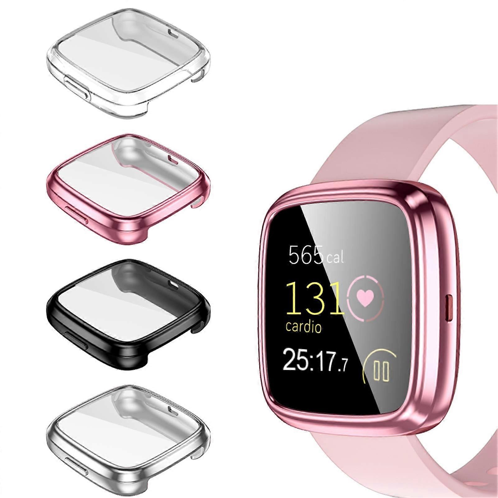 Screen Protector Case 4 Pack Full Coverage TPU Bumper with ImpactAbsorbing Design for Fitbit Versa 2